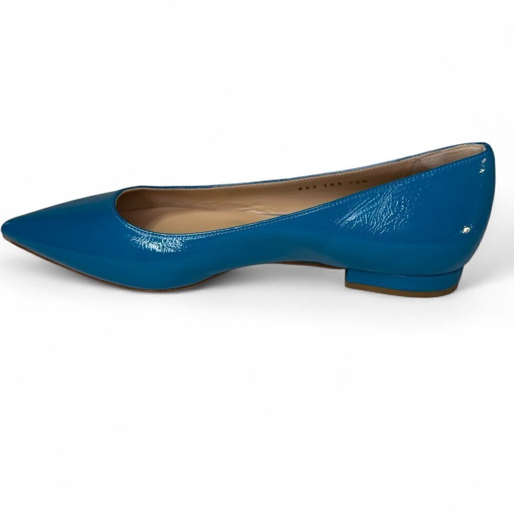 Casadei Women's Turquiose Leather Pointed Toe Flats EU 36.5 NWOB - Picture 11 of 13